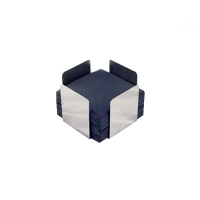 Image de Hostelnovo Porte serviettes en acier inoxydable idéal pour les de cocktail 11 x 7 cm Comprend 50 noires à micro points.