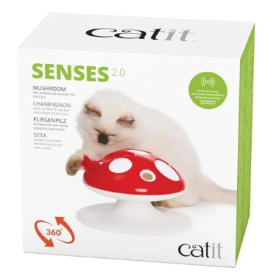 Image de Catit Senses 2.0 Champignon Jouet Interactif Plume 360 Degrés pour Chat Deux Modes de Jeu