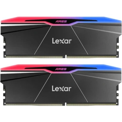 Image de Lexar ARES Gen2 RGB DDR5 RAM Kit 64Go (2x32Go) 6400MHz, 288 Pin UDIMM PC Mémoire RAM, DRAM pour XMP 3.0/AMD Expo Haute Performance D&#039;ordinateur de Jeu, CL32 39 89, 1.4V(LD5U32G64C32BR RGD)