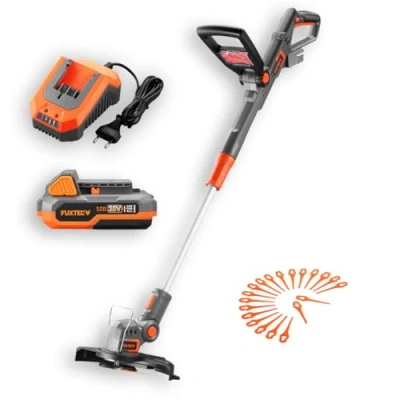 Image de Coupe Gazon Bordure à Batterie 20V FUXTEC FX E1RT20 Set avec Li ION 2Ah et Chargeur 1A Largeur de 25 cm