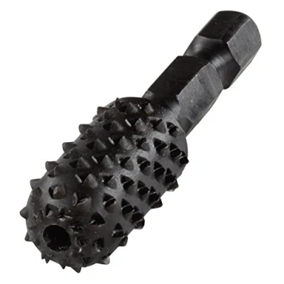 Image de wolfcraft 4377000 Râpe WS à Bois cylindrique bombée queue 6 pans ø 13 x 22 mm noir