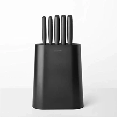 Image de Brabantia Bloc de couteaux plus 5 d&#039;office, tout usage, à pain, du chef et cuisine Dark Grey