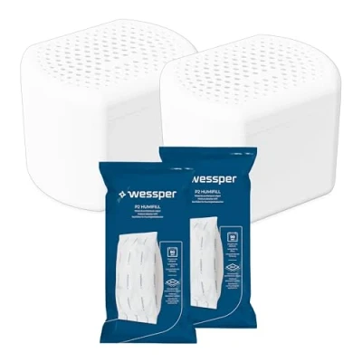 Image de Wessper WES101 Lot de 2 déshumidificateurs d&#039;humidité avec sac recharge en granulés Rechargeables Réduit la moisissure et les odeurs Blanc