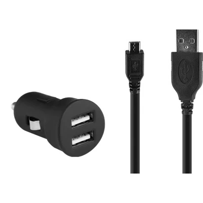 Image de Chargeur voiture 2.1A Charge rapide Mini + Câble USB A/micro Noir Bigben Neuf