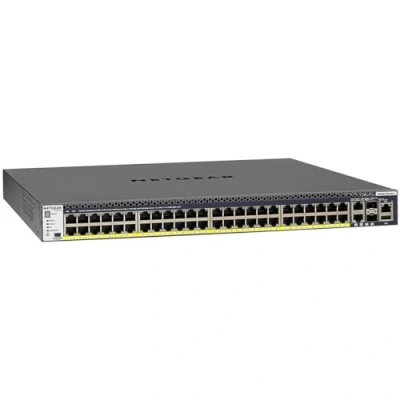 Image de NETGEAR M4300 52G PoE+ 1000W PSU Géré L2/L3/L4 Gigabit Ethernet (10/100/1000) Connexion Ethernet, supportant l&#039;alimentation via ce port (PoE) 1U Noir Neuf