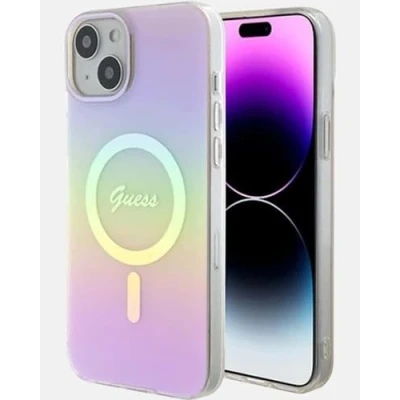 Image de Guess GUHMP15SHITSP Coque Rigide pour iPhone 15 6,1&quot; Rose IML Iridescent