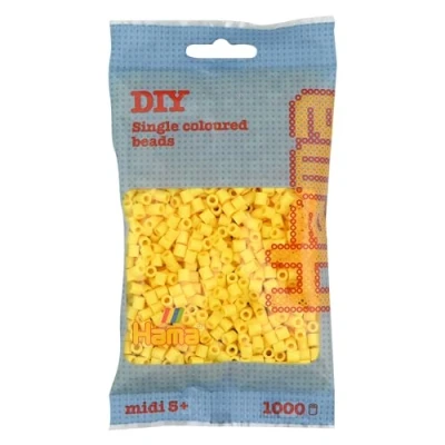 Image de Hama Sac de Perles Environ 1 000 à fusible midi Décoration mosaïque pour Enfants partir 5 Ans Jaune Clair