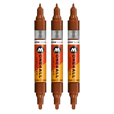 Image de Molotow mo227410 ONE4all Acrylic Twin pour charpentier, Noisette, Lot de 3