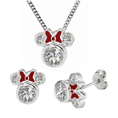 Image de Kaguyo Parure de bijoux pour femme en argent sterling avec pendentif forme souris et boucles d&#039;oreilles femmes filles Cadeau d&#039;anniversaire