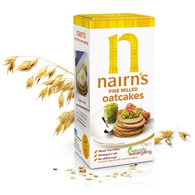 Image de (2 Pack) Nairns Fine Milled Oat Cakes 218g 2 PACK BUNDLE by Nairn&#039;s Oatcakes