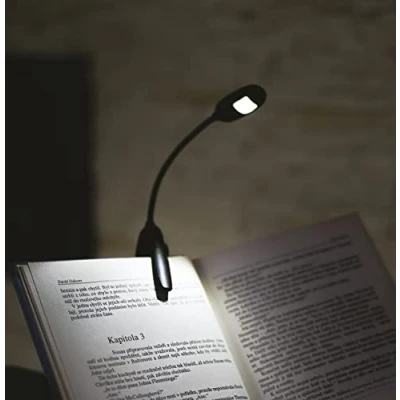 Image de EMOS Lampe de lecture LED Clip fixation 10 lm, max. 7 m 2 modes d&#039;éclairage 35 heures Fonctionne avec piles (AAA Micro) Pour l&#039;intérieur et l&#039;extérieur Noir