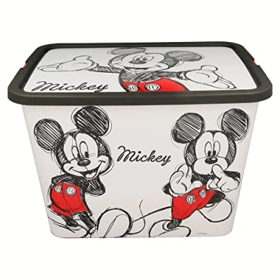 Image de Stor Rangement DÉCORÉE. CAPACITÉ DE 23 litres. BOÎTE Click. Mickey Fancy Disney SCATOLA PORTAOGGETTI, Dessin animé, 02646, Multicolore, mediano