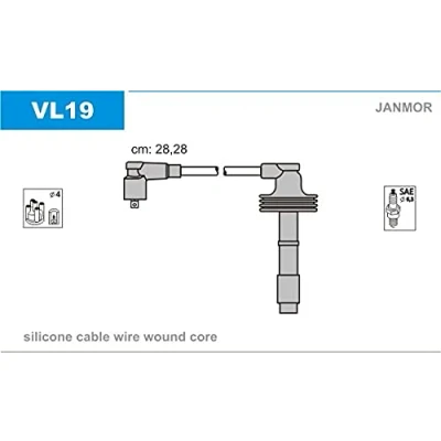 Image de JANMOR VL19 Jeu De Fils d&#039;Allumage VOLVO: S40 I, V40 Break