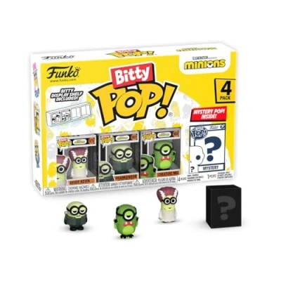 Image de Funko Bitty Pop! Minions Frankenbob 4PK Frankenbob, Bride Kevin, Creature Mel et Une Mini Figurine Mystère en Surprise 2.2 Cm 2 Collectionnable Étagère Empilable Incluse