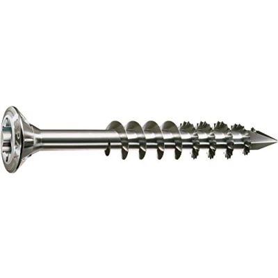 Image de SPAX 25170004508021 Lot de 100 vis façade en acier inoxydable A2, 4,5 x 80 mm, T STAR Plus, tête fraisée bombée, filetage partiel, pointe CUT