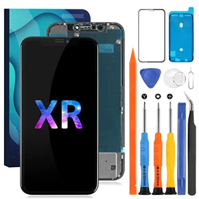 Image de pour iphone XR ecran Remplacement d&#039;écran LCD Complet tactile Verre A1984 Digitizer Sensor Assembly Kits A2105, A2107, A2108, A2106 (incell, Noir)