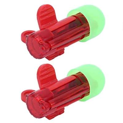 Image de 2 ensembles de lumière LED d&#039;alarme, capteur pêche nuit pôle alarme signal sensible type tige serrage