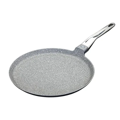 Image de Poêle À Induction En Fonte D&#039;Aluminium MasterClass, Crêpes, Résistante L&#039;Induction Et Antiadhésive, 28 cm (11&quot;), Gris