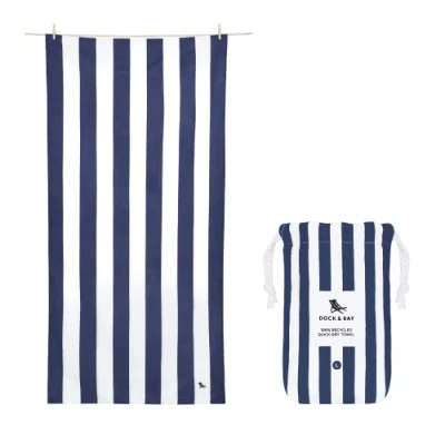 Image de Dock &amp; Bay Serviette de Plage Séchage Rapide, sans Sable Compacte, Légère 100% Recyclée Contient Un Sac Cabana Whitsunday Blue, Extra Large (200x90cm, 78x35)