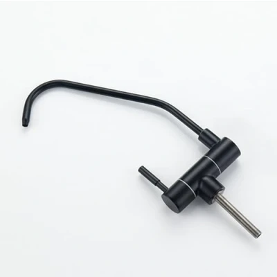 Image de YWJFSA Mitigeur Rabattable, Robinet Filtre de Cuisine Robinet, Evier Cuisine, D&#039;eau Froide Simple en Acier Inoxydable,Noir,Col Cygne