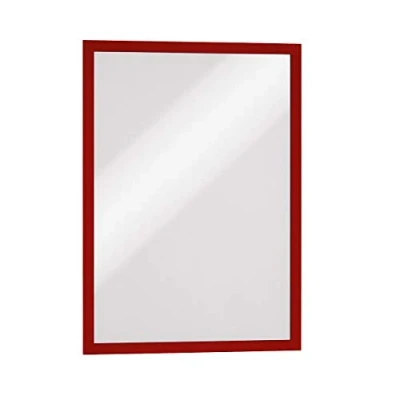 Image de Durable Duraframe 488303 Support Mural/Cadre d&#039;Affichage Adhésif A3 Rouge Lot de 6