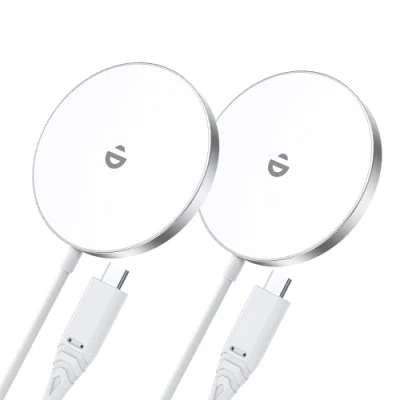 Image de RoRoSkin Mag Safe Lot de 2 chargeurs magnétiques sans Fil pour iPhone 16/16 Pro/16 Plus/16 Pro Max/15/15 Pro/15 Max, 14, 13, 12 séries et AirPods