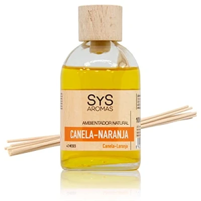 Image de Laboratoire SYS Désodorisant Mikado cannelle orange 100 ml Diffuseur de tiges parfumées avec bâtonnets rotin, parfum