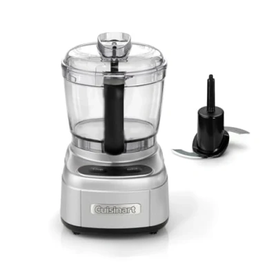 Image de Cuisinart Mini Prep Pro : robot multifonction compact de 900 ml, idéal pour hacher, moudre, mélanger et mixer. Équipé d&#039;une lame réversible en acier inoxydable d&#039;un moteur puissant. Pièces lavables