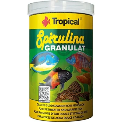 Image de SPIRULINA GRANULAT 1000ml / 440g Nourriture avec spiruline pour Poissons d&#039;eau Douce et d’Eau de mer, granulés