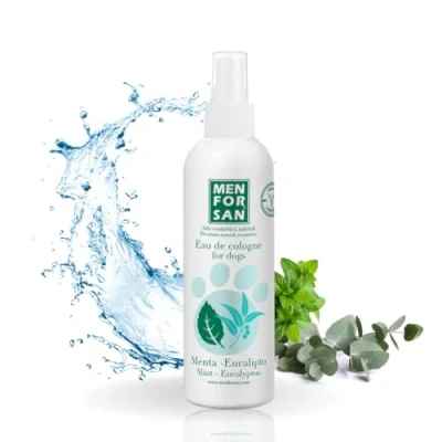 Image de MENFORSAN Cologne pour chien menthe et eucalyptus 125 ml, arôme rafraîchissant durable