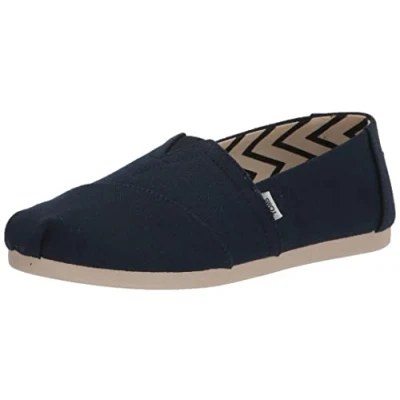 Image de TOMS Femme Alpargata Semelle de Mocassin, Navy Wide Recycled Cotton Canvas, 56 EU Large