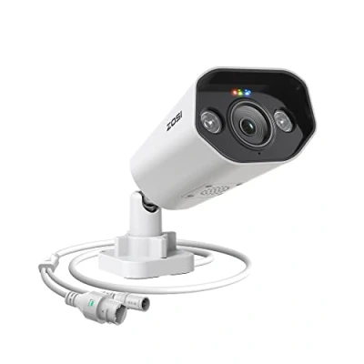 Image de ZOSI Caméra de Surveillance extérieure POE 8 MP avec Audio bidirectionnel, Vision Nocturne Couleur, projecteur et Avertissement sirène, Fonctionne Uniquement nos NVR PoE, C186
