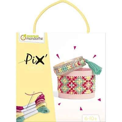 Image de Avenue Mandarine KC130C Kit broderie enfant Pix Trésor 2 Bracelets À partir de 6 ans JAUNE