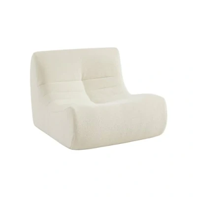 Image de sweeek Fauteuil chauffeuse en Bouclette texturée Blanc Style Contemporain 1 Place