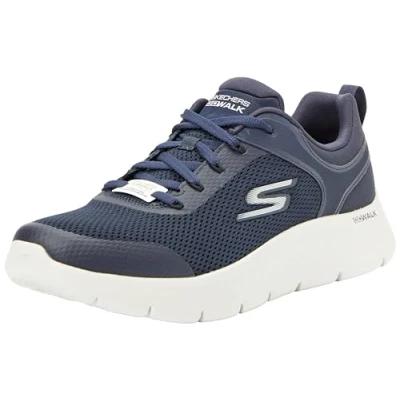 Image de Skechers Homme Go Walk Flex Indépendant Baskets, Textile synthétique Bleu Marine, 42.5 EU