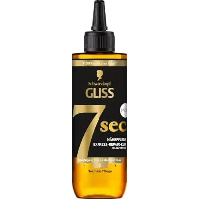 Image de Gliss Kur 7 Sec Express Repair Cure Oil Nutritive (200 ml) répare les cheveux en seulement secondes, pour des fois plus forts et moins de casse