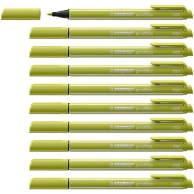 Image de Stylo feutre STABILO pointMax Lot x 10 stylos pointe moyenne citron vert