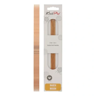 Image de KnitPro Basix Aiguilles à Tricoter Double extrémité, Bouleau, Multicolore, 20 cm x 2,50 mm, Lot de 5