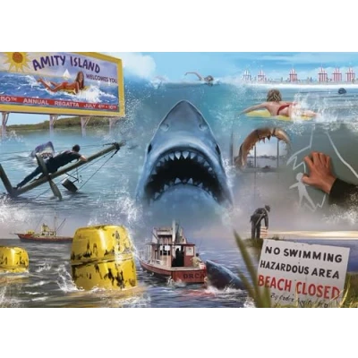 Image de Ravensburger Jaws Mâchoires Universal Vault Collection Merchandising Puzzles de 1000 pièces pour Adultes et Enfants à partir 12 Ans, 12000277, Multicolore, Taille Unique