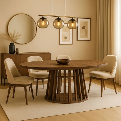 Image de Table ovale extensible Eliza Bois noisette Menzzo