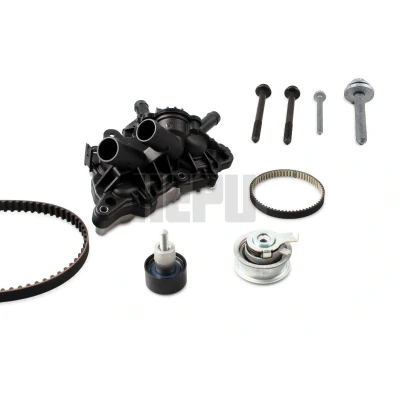Image de HEPU PK06750 pompe à Eau + Kit De Distribution Thermostat monté dans la eau, avec vis/boulons VOLKSWAGEN: Polo V 3/5 portes, up! portes