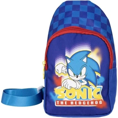 Image de Sonic Shoulder Backpack Bleu 13x23x7cm Fabriqué en Polyester Sac à bandoulière pour enfants avec poignées réglables Compartiment principal Produit Original Espagne