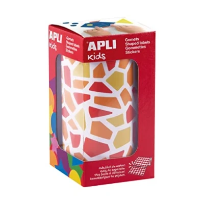 Image de APLI Kids 19504 Gommettes mosaïques en rouleau Couleurs: rouge, orange, jaune Adhésif repositionnable.