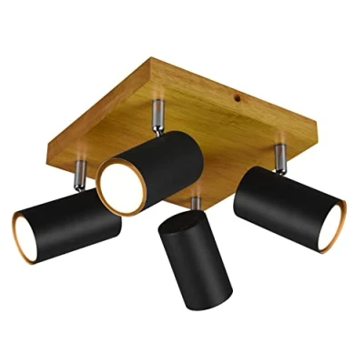 Image de TRIO, Spot, Marley 4xGU10, max.35,0 W Corps: Métal, noir mat L:22,0cm, H:16,0cm IP20,Sans illuminant
