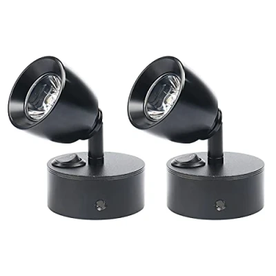 Image de Lot de 2 lampes à DEL 12 V 3 W pour intérieur véhicule récréatif, spot lecture rotatif réglable lampe chevet, lumière blanche chaude 6000 K, convient camping car, caravane, bateau,