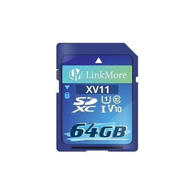 Image de LinkMore 64 Go Carte SD Appareil Photo, SDXC XV13, UHS I, U1, V10, Classe 10, Memoire Vitesse de Lecture Jusqu&#039;à 98 Mo/s, d&#039;écriture 30 Mo/s