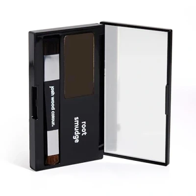 Image de Josh Wood Colour Teinte de racines marron foncé avec brosse à deux extrémités et miroir compact Poudre satin légère, non grasse, alternative colorée pour couvrir temporairement les cheveux