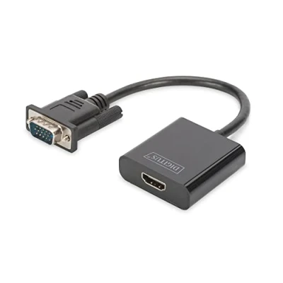 Image de Digitus DA 70473, VGA (D Sub), HDMI, Noir, 45 mm, 15 mm