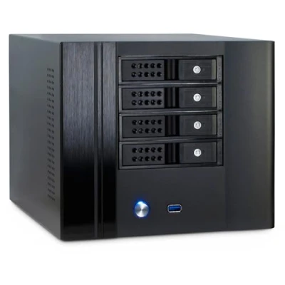 Image de Boîtier PC Inter Tech IPC SC 4004 SFF en acier noir pour carte mère Mini ITX avec ventilateur arrière 120mm