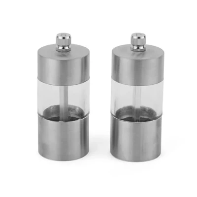 Image de Salter BW11840EU7 Salt and Pepper Grinder Set Mini Seasoning Mills, Peppercorn Kitchen Mill Set, Adjustable Ceramic Grinding Mechanism Coarse to Fine, Acrylic Window, Manual Twist Grind, Compact